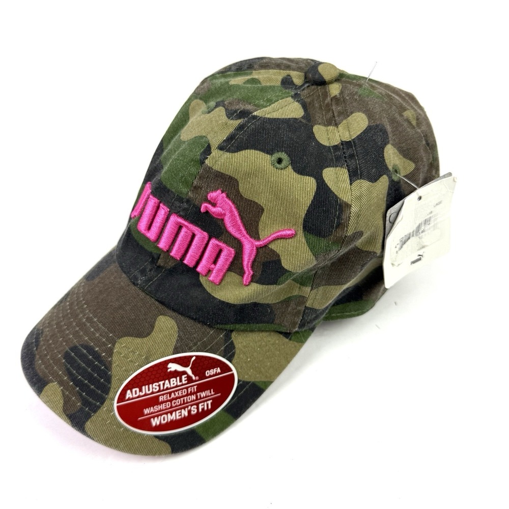 Puma Evercat Baseball Hat Pink Camouflage Adjustable Womens Brand New